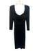 Andy the Anh Size XS Black Square Neckline Embellished Midi Dress Black / XS
