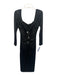 Andy the Anh Size XS Black Square Neckline Embellished Midi Dress Black / XS