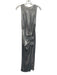 Avec Les Filles Size 2 Silver Gray Polyester Sequined Rosette Asymmetric Dress Silver Gray / 2
