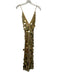 Walter Baker Size 4 Gold Polyester disc sequins Feather Trim Midi Dress Gold / 4