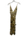 Walter Baker Size 4 Gold Polyester disc sequins Feather Trim Midi Dress Gold / 4