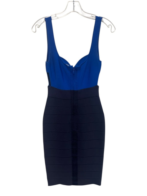 Herve Leger Size S Navy Blue & Blue Colorblock Sleeveless Bandage Dress Navy Blue & Blue / S