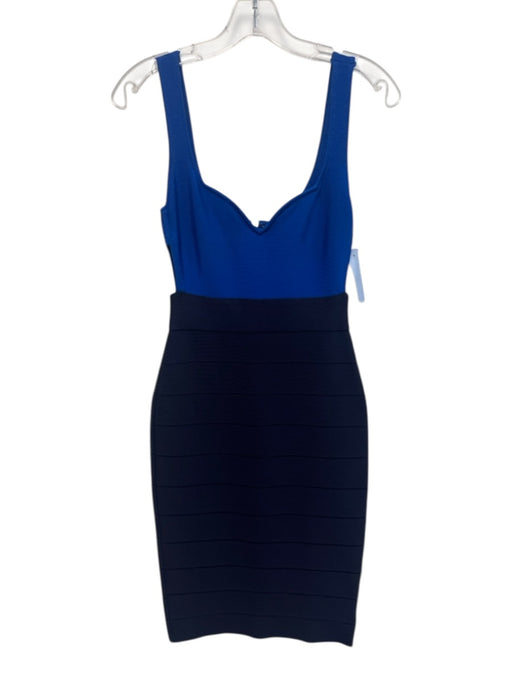 Herve Leger Size S Navy Blue & Blue Colorblock Sleeveless Bandage Dress Navy Blue & Blue / S