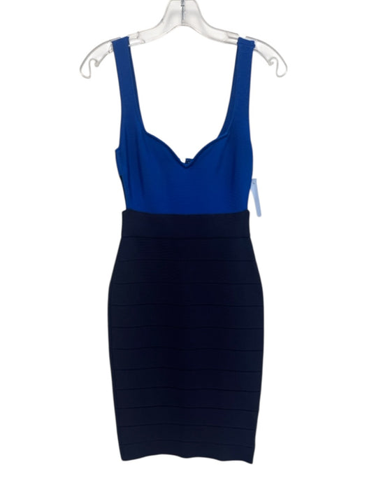 Herve Leger Size S Navy Blue & Blue Colorblock Sleeveless Bandage Dress Navy Blue & Blue / S