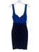 Herve Leger Size S Navy Blue & Blue Colorblock Sleeveless Bandage Dress Navy Blue & Blue / S