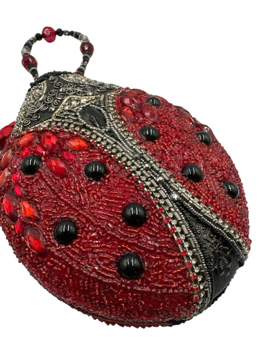 Mary Frances Black & Red Beaded Embellished Ladybug Convertible Bag Black & Red / S