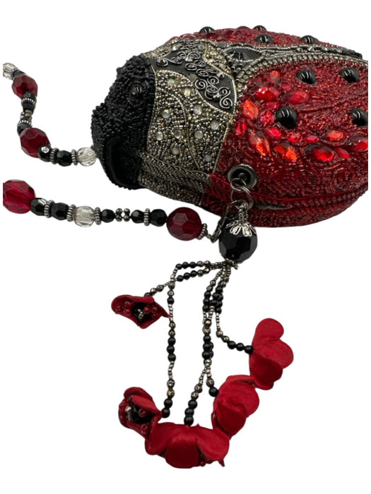 Mary Frances Black & Red Beaded Embellished Ladybug Convertible Bag Black & Red / S