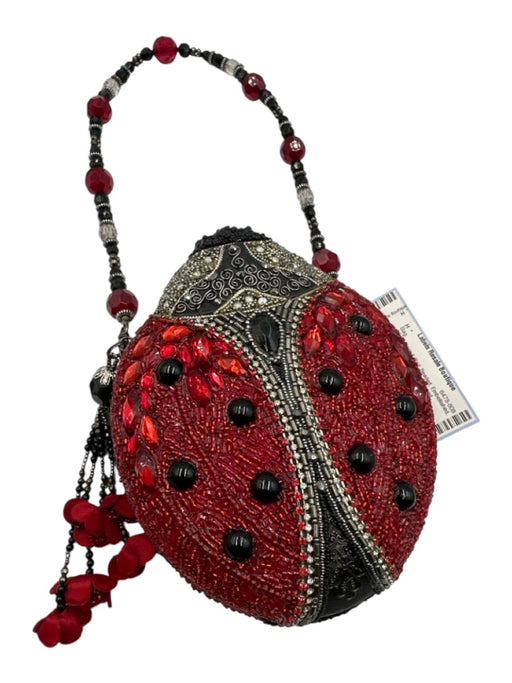 Mary Frances Black & Red Beaded Embellished Ladybug Convertible Bag Black & Red / S