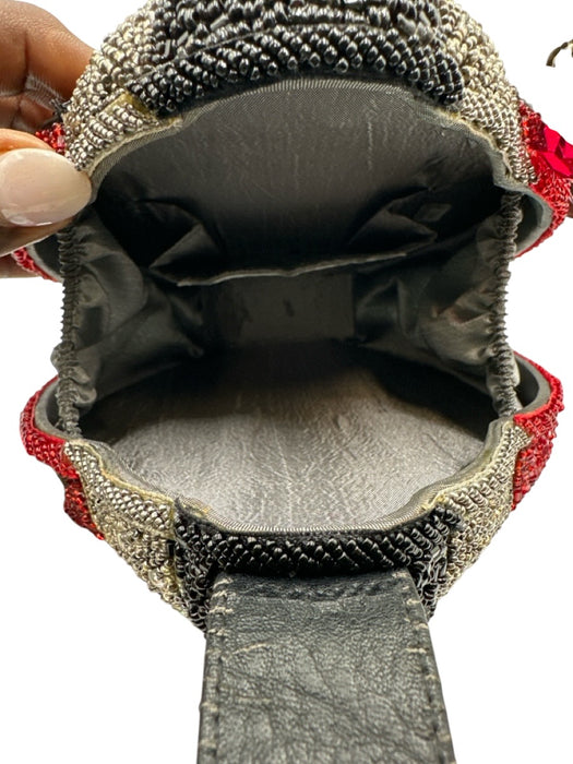 Mary Frances Black & Red Beaded Embellished Ladybug Convertible Bag Black & Red / S