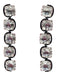 Swarovski Clear & Black Crystal Rhodium Plated Cushion Cut Drop Earrings Clear & Black