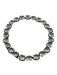 Swarovski Clear & Black Crystal Rhodium Plated Cushion Cut Hinge Clasp Necklace Clear & Black