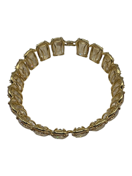 Swarovski Gold Crystal Floating Hinge clasp Oversized Choker Necklace Gold