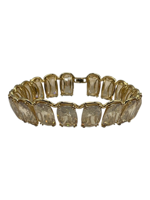 Swarovski Gold Crystal Floating Hinge clasp Oversized Choker Necklace Gold