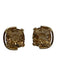 Swarovski Gold Crystal Cushion Cut Post Back Earrings Gold