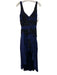 Nicole Miller Collection Size 4 Navy Blue & Black Silk V Neck Sleeveless Dress Navy Blue & Black / 4