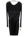 Gianfranco Ferre Size S / 42 Black Silk Blend Satin Sheer Panel Sheath Dress Black / S / 42
