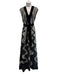 Marc Jacobs Size 2 Black & Silver Silk Sheer Sequin Design V Neck Dress Black & Silver / 2