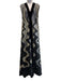 Marc Jacobs Size 2 Black & Silver Silk Sheer Sequin Design V Neck Dress Black & Silver / 2