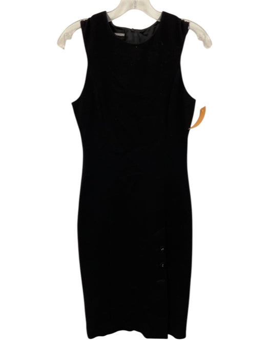 Gio' Guerreri Size 42 Black Wool Sleeveless Button Detail Midi Dress Black / 42
