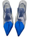 I.N.C. Shoe Size 9 Blue & Clear Satin & PVC Gathered Detail Stiletto Slingbacks Blue & Clear / 9
