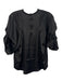 Koch Size XS Black Polyester Satin Cuffed Pleated Short Sleeve Back Zip Top Black / XS
