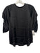 Koch Size XS Black Polyester Satin Cuffed Pleated Short Sleeve Back Zip Top Black / XS