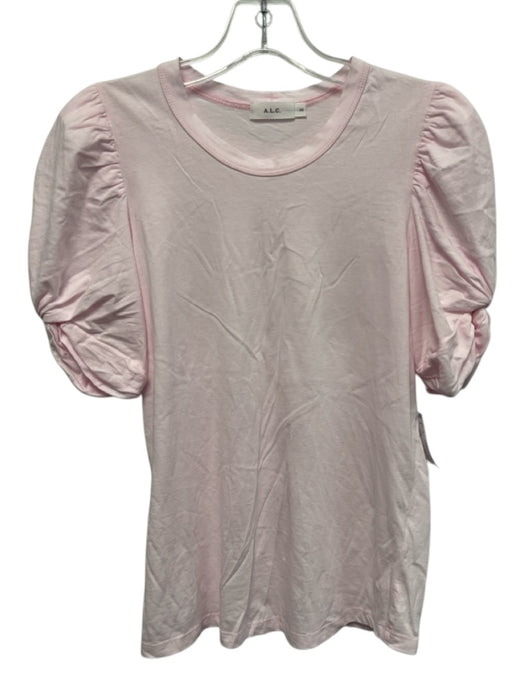 A.L.C. Size XS Light Pink Cotton 1/2 Sleeve Twist Detail T Shirt Top Light Pink / XS