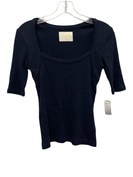 Citizens of Humanity Size S Midnight blue Cotton Blend Ribbed Square Neck Top Midnight blue / S