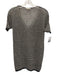 Eileen Fisher Size XXS Cream White & Black Linen Knit Short Sleeve V Neck Top Cream White & Black / XXS