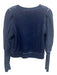 Veronica Beard Jeans Size M Navy Blue Pima Cotton Tiered Sleeve Crewneck Sweater Navy Blue / M