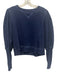 Veronica Beard Jeans Size M Navy Blue Pima Cotton Tiered Sleeve Crewneck Sweater Navy Blue / M