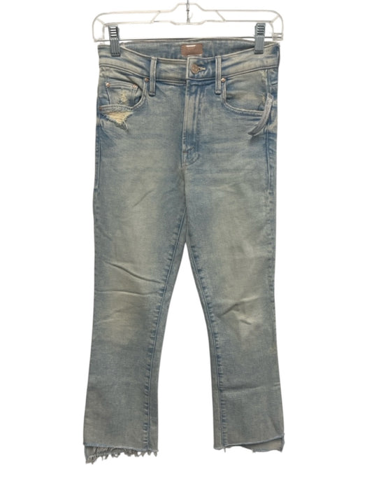 Mother Size 25 Light Wash Cotton Blend Denim Distressed Button & Zip Fly Jeans Light Wash / 25