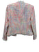 S'edge Size XS Pink, Green, Blue Button Detail Tweed Fringe Open Front Jacket Pink, Green, Blue / XS