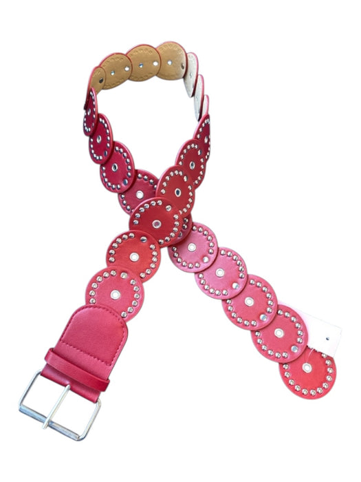 Red & Gold Vegan Leather Studded Belts Red & Gold / Est M