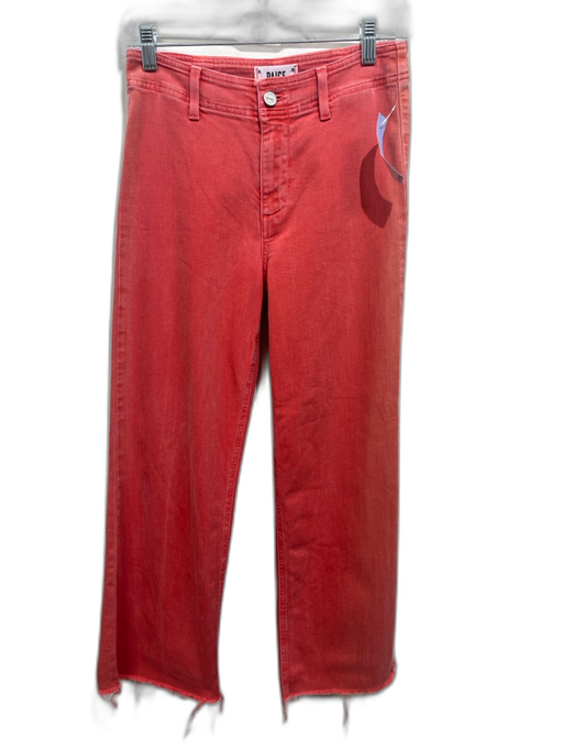 Paige Size 25 Red Orange Cotton Blend Denim High Waist Button & Zip Fly Jeans Red Orange / 25