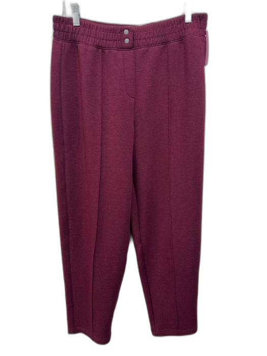 Spanx Size L Burgundy Modal & Polyester Elastic Waist Snap buttons Pants Burgundy / L
