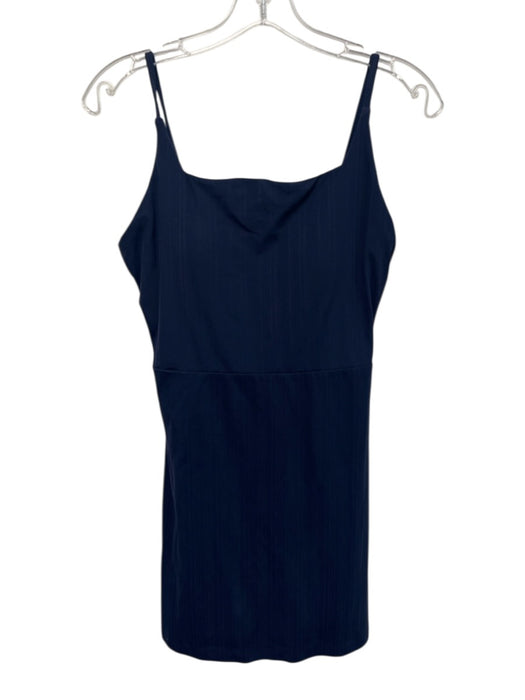 Spanx Size M Navy Blue Spandex Blend Spaghetti Straps Padded Dress Navy Blue / M