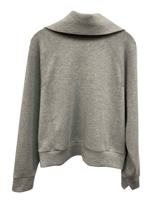 Spanx Size L Gray Modal Blend Heathered Funnel Neck Quarter Zip Jacket Gray / L