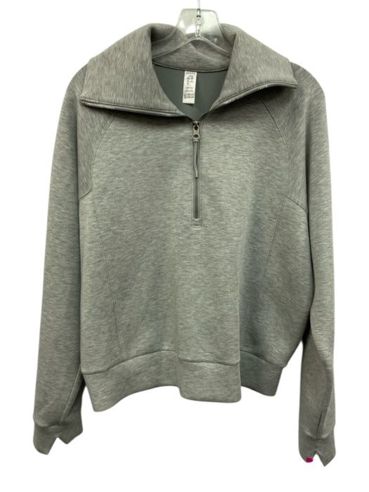 Spanx Size L Gray Modal Blend Heathered Funnel Neck Quarter Zip Jacket Gray / L