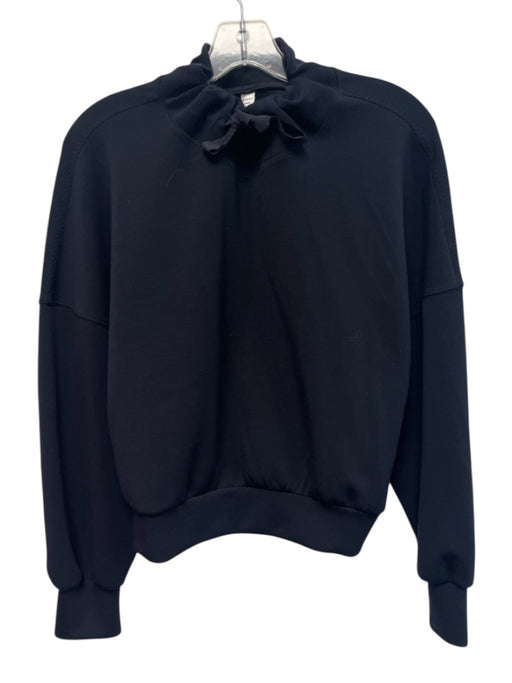 Spanx Size M Navy Blue Modal Blend Mock Neck Drawstring Detail Pullover Sweater Navy Blue / M