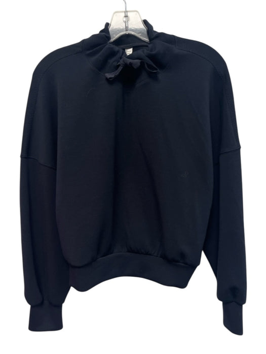 Spanx Size M Navy Blue Modal Blend Mock Neck Drawstring Detail Pullover Sweater Navy Blue / M