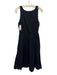 Spanx Size M Black Nylon Blend Sleeveless Fabric Block Gathered Waist Dress Black / M