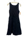 Spanx Size M Black Nylon Blend Sleeveless Fabric Block Gathered Waist Dress Black / M
