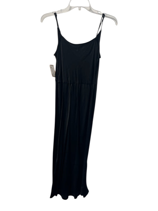 By Anthropologie Size M Black Viscose Spaghetti Strap Satin Cowl neck Slip Dress Black / M
