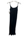 By Anthropologie Size M Black Viscose Spaghetti Strap Satin Cowl neck Slip Dress Black / M
