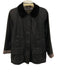 Barbour Size 6 Black & Gray Waxed Cotton Corduroy Collar Tartan Lining Jacket Black & Gray / 6