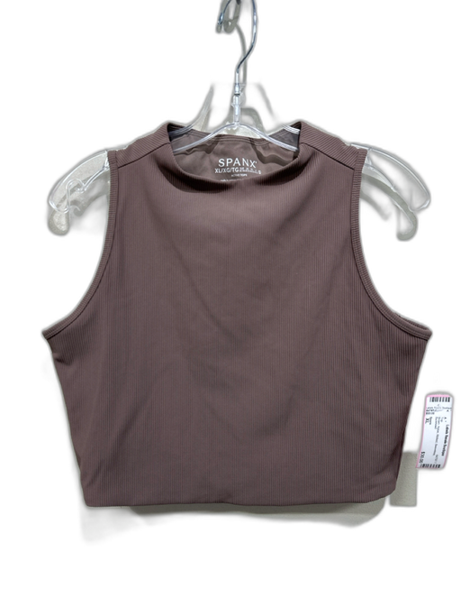 Spanx Size XL Brown Nylon Ribbed Sleeveless Top Brown / XL