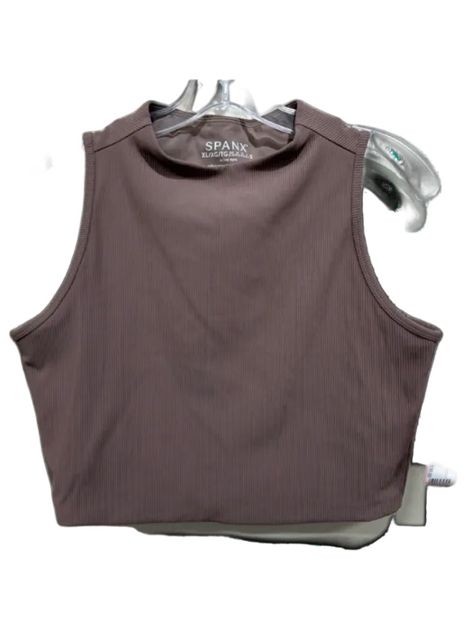Spanx Size XL Brown Nylon Ribbed Sleeveless Top Brown / XL