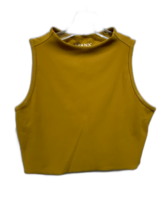 Spanx Size L Yellow Nylon Ribbed Sleeveless Top Yellow / L