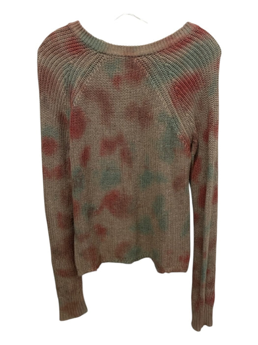 Cotton by Autumn Cashmere Size XS Brown, Red, Blue Cotton Ribbed Tie Dye Sweater Brown, Red, Blue / XS